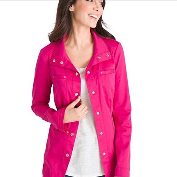 chicos luxe twill utility jacket